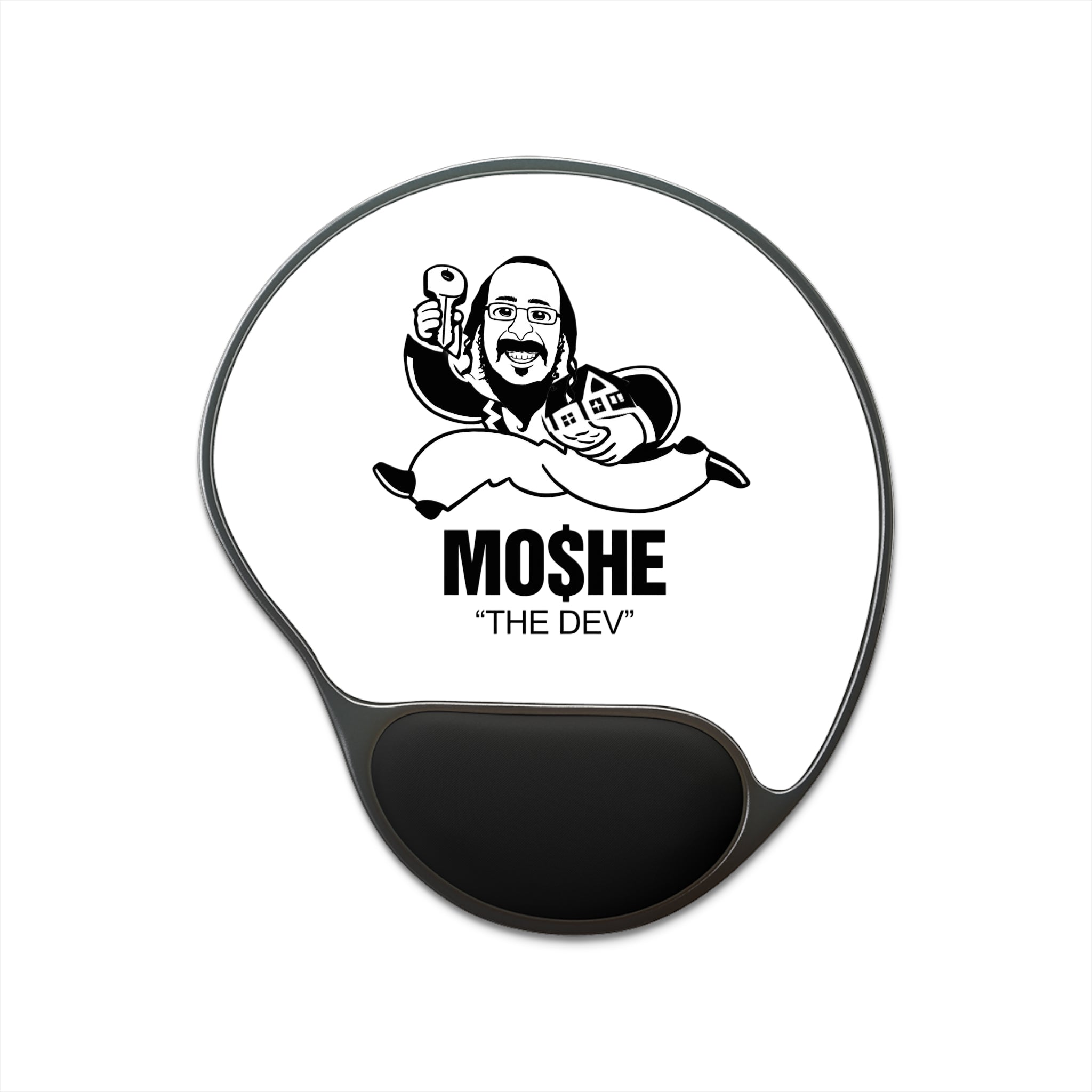 "Moshe the Dev" Mouse Pad with Wrist Rest Ergonomic Gaming & Office Pad